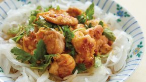 新たまと鶏肉の甘酢あえ