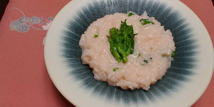 タラコと菜の花のチーズリゾット