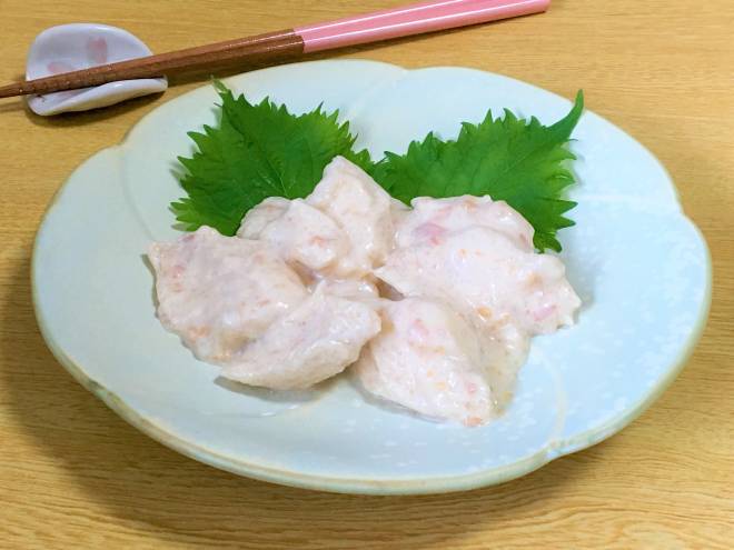 水晶鶏ぬるチーズ梅ソース