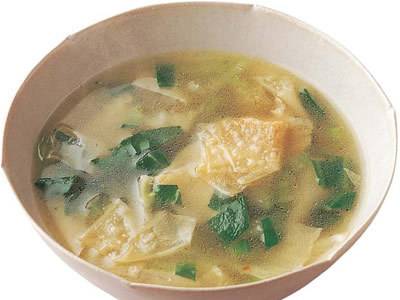 青菜とゆばのスープ