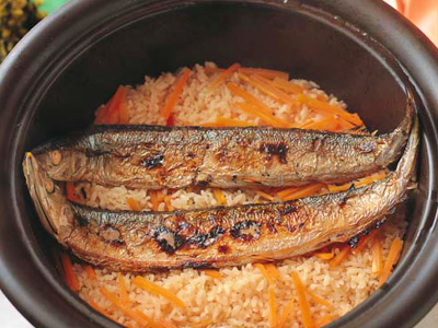 秋刀魚（さんま）高菜飯
