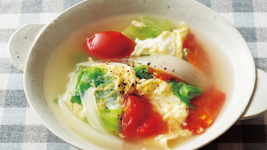 レタスとトマトの卵スープ レシピ 河野 雅子さん みんなのきょうの料理 おいしいレシピや献立を探そう