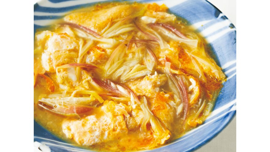 みょうがと油揚げの卵とじ