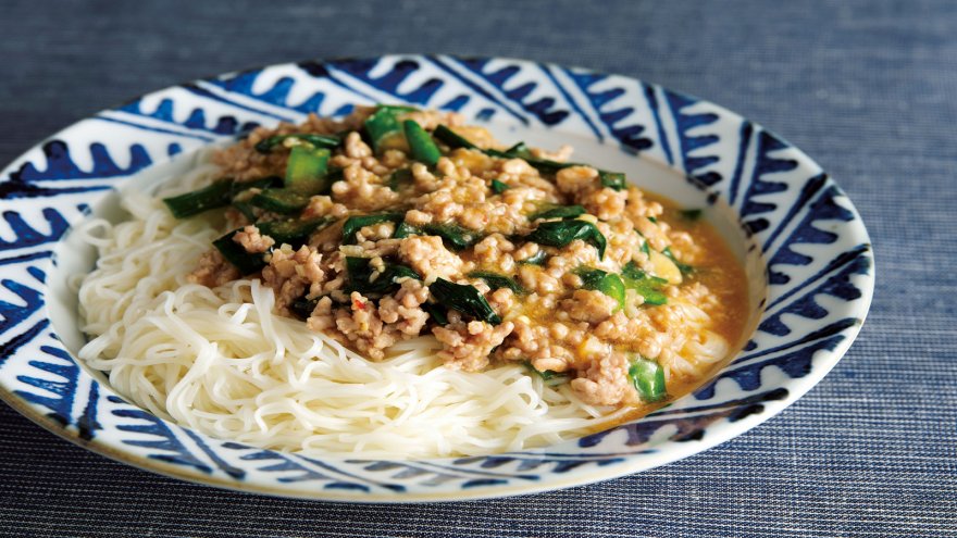 肉みそそうめん