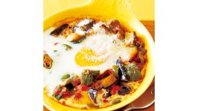 ラタトゥイユの落とし卵