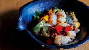 帆立てと野菜のにんにく炒め