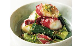 きゅうりとたこの新しょうがあえ