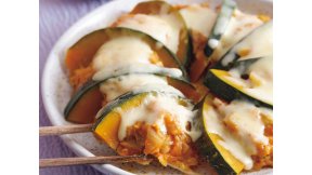 ひき肉とかぼちゃのキムチチーズ蒸し