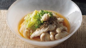 水晶なすと鶏の冷やしうどん