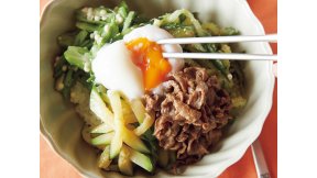 ナムルと甘辛牛肉のビビンバ