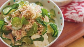 ツナと豆腐の豆乳冷や汁