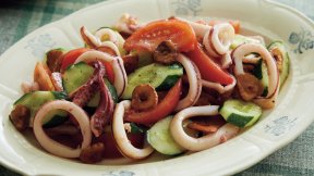 いかと名残野菜のレモンじょうゆあえ