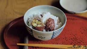 渋皮付きゆで栗の炊き込みご飯