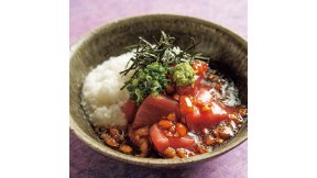 まぐろのなめこ山かけ