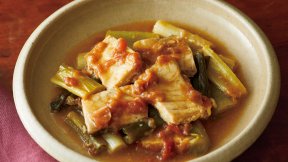 かじきとねぎの梅みそ煮