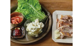 カリフラワーとりんごのサムギョプサル風