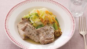 豚肉とキャベツのフライパン蒸し