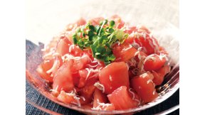 湯むきトマトのしらすポン酢あえ