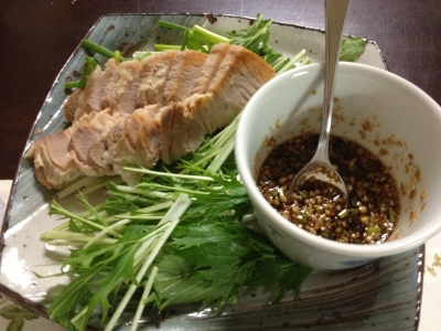 ゆで豚の薬味ソース