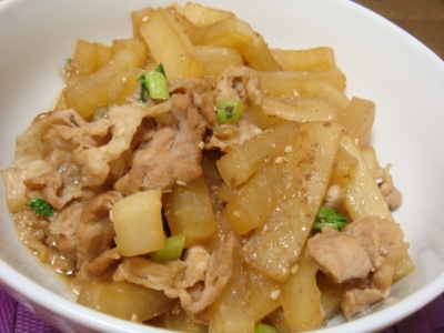 豚こま肉と大根のきんぴら風