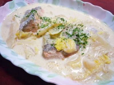 白菜の豆乳シチュー