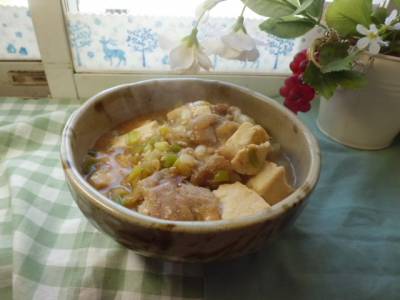 豆腐とひき肉の煮物