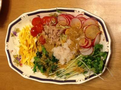 春野菜のごまだれめん