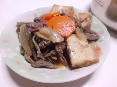 牛肉と厚揚げの甘辛煮