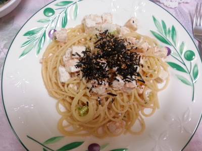 豆腐たらこパスタ