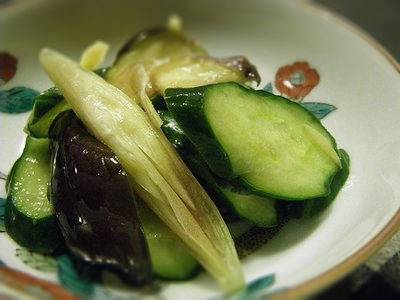 みょうがと夏野菜の即席漬け