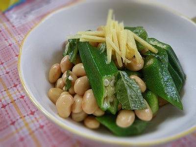 オクラと大豆のしそ風味