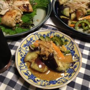 冷やしなすのごまソース