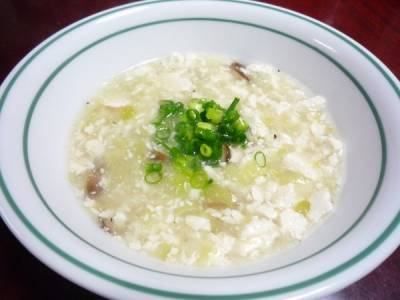 くずし豆腐とたっぷりねぎのスープ