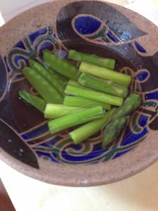 いんげんとアスパラのだしびたし