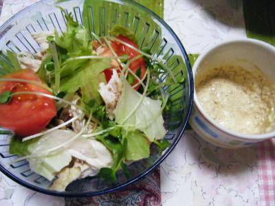 鶏むね肉のごま生姜風