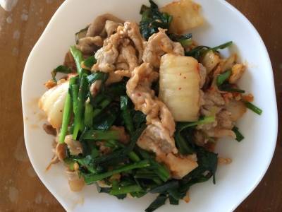 豚のにらキムチ焼き