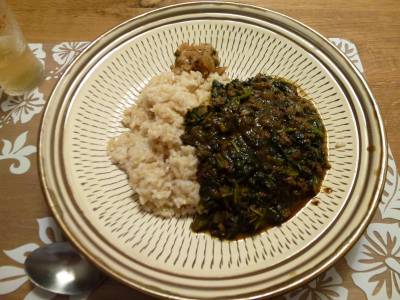 ほうれんそうとひき肉のカレー