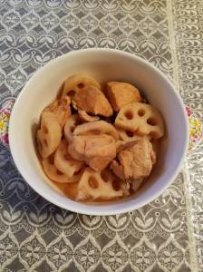 手羽元とれんこんの酢じょうゆ煮