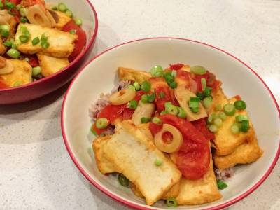 厚揚げトマト丼