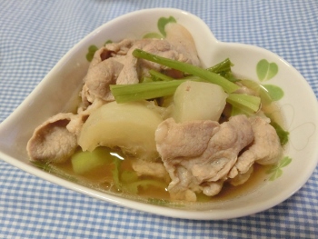 しょうが豚とかぶの煮びたし