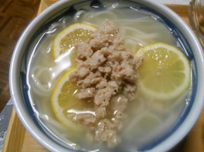 肉そぼろもやしうどん