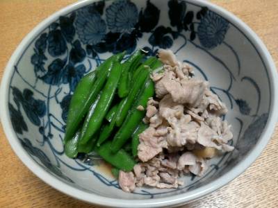 豚肉とスナップえんどうのサッと煮