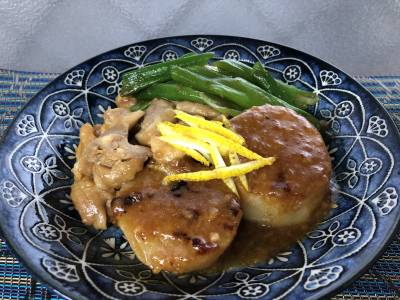 大根と鶏肉のしょうが焼き