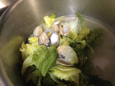 あさりと春キャベツのサッと蒸し