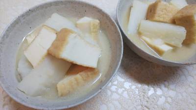 厚揚げと長芋のみそ煮