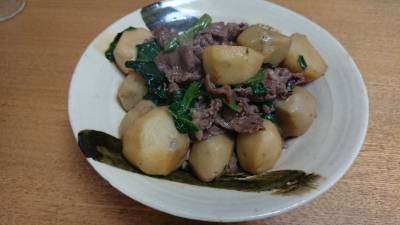 里芋と牛肉の煮物