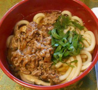 干ししいたけの肉うどん