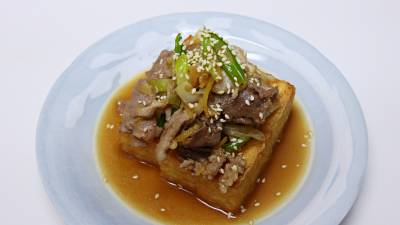 厚揚げのしょうが焼きのっけ