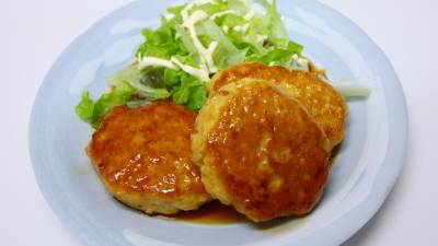 豆腐と鶏肉の小判焼き