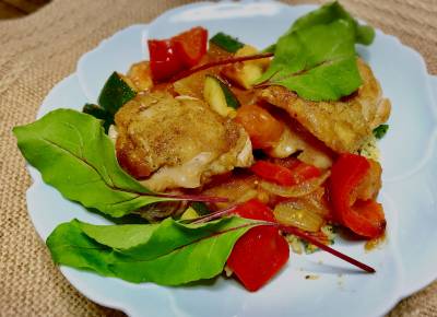 鶏肉と夏野菜のオリエンタル風